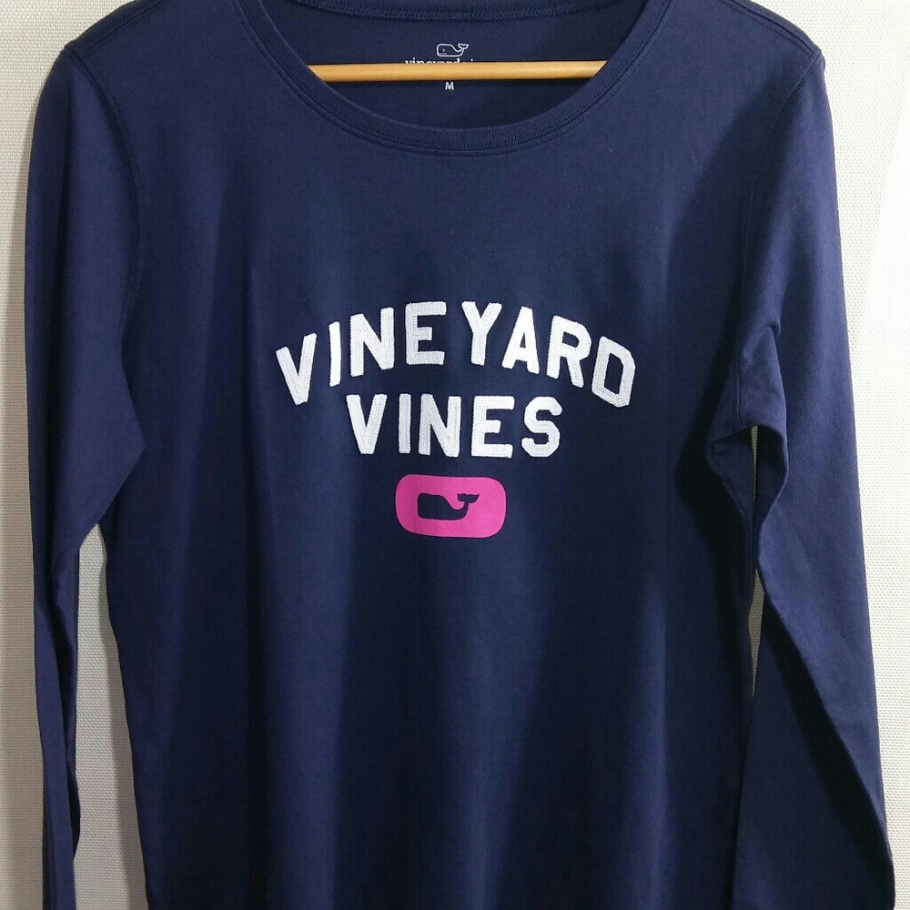 VINEYARD VINES blues Long Sleeve T Shirt Top WHALE